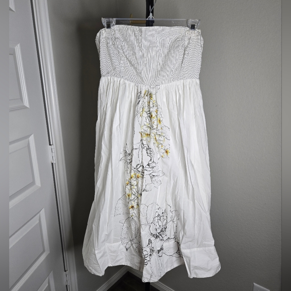 Maeve White and Orange Floral Dress